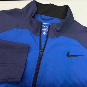 Nike Dri-Fit Track Jacket Royal Blue Navy Athletic Men's XL Full Zip Performance